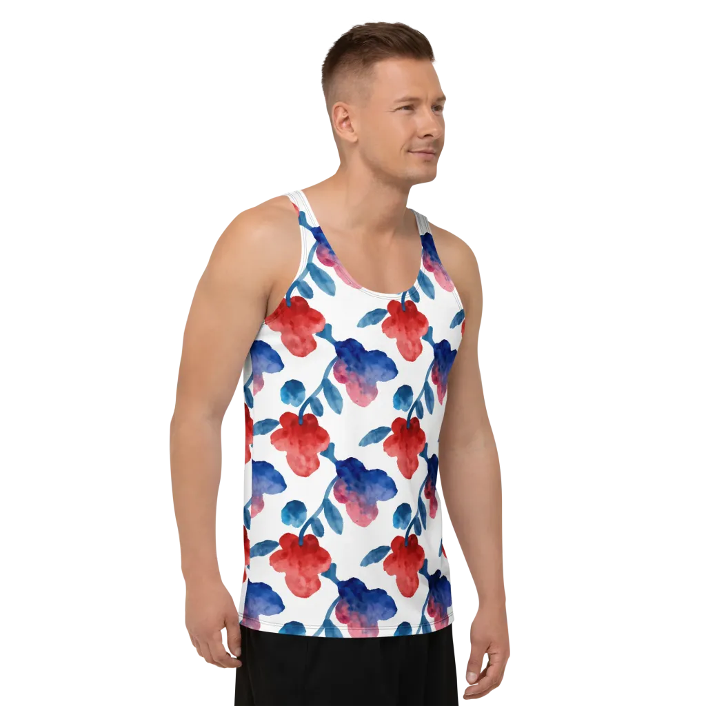 Blue Bloom Reverie on Men's Tank Top — Front print