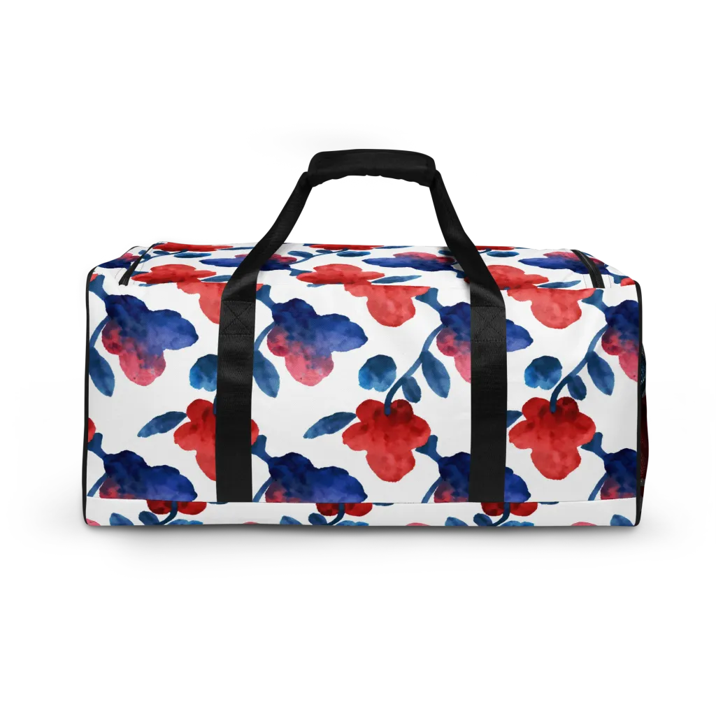 Blue Bloom Reverie on Duffle Bag — Back print