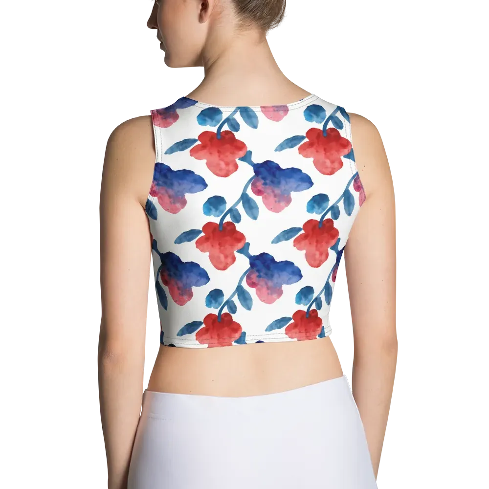 Blue Bloom Reverie on Crop Top — Back