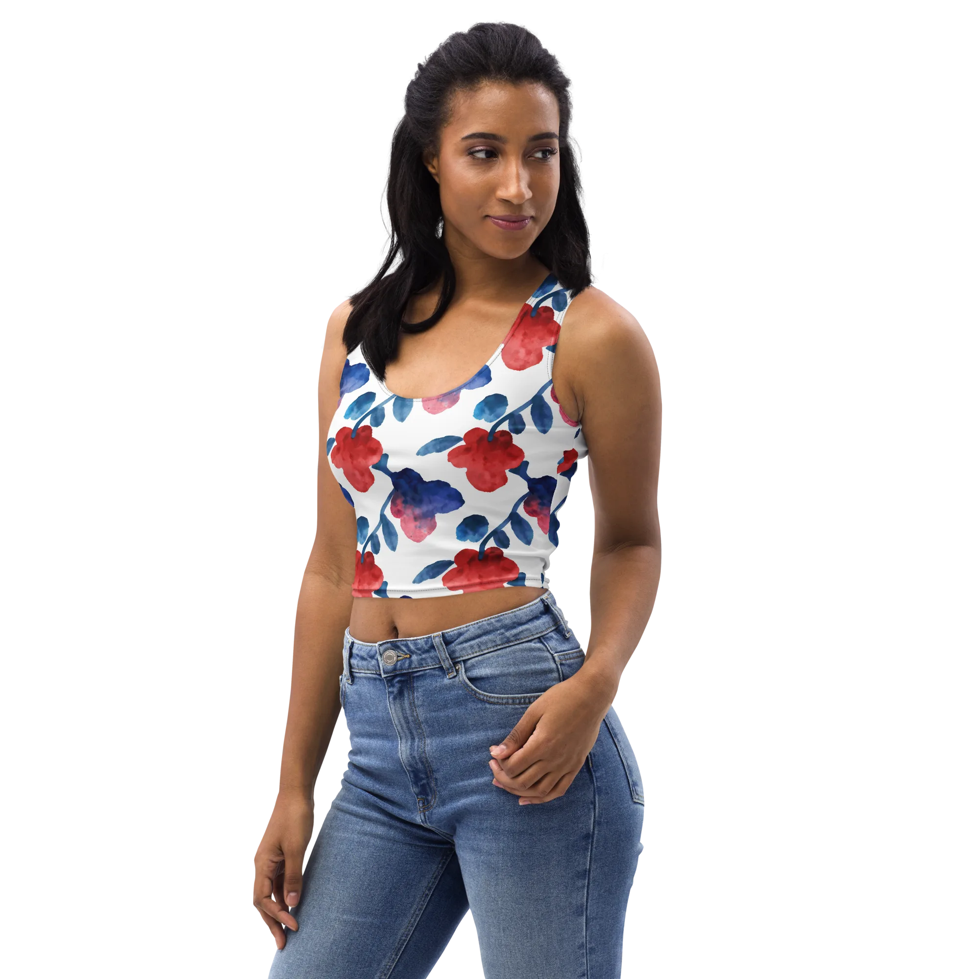 Blue Bloom Reverie on Crop Top — Print file
