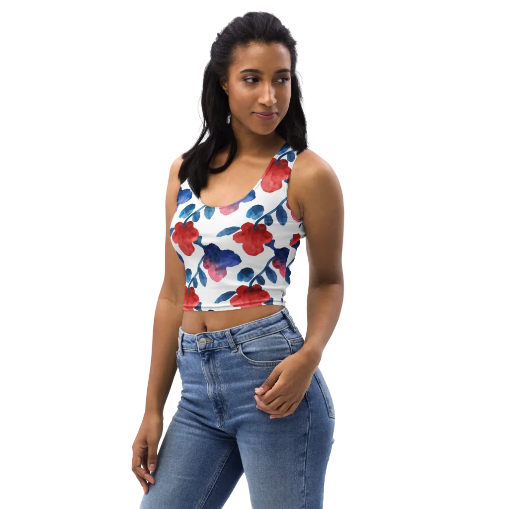 Blue Bloom Reverie on Crop Top — Print file