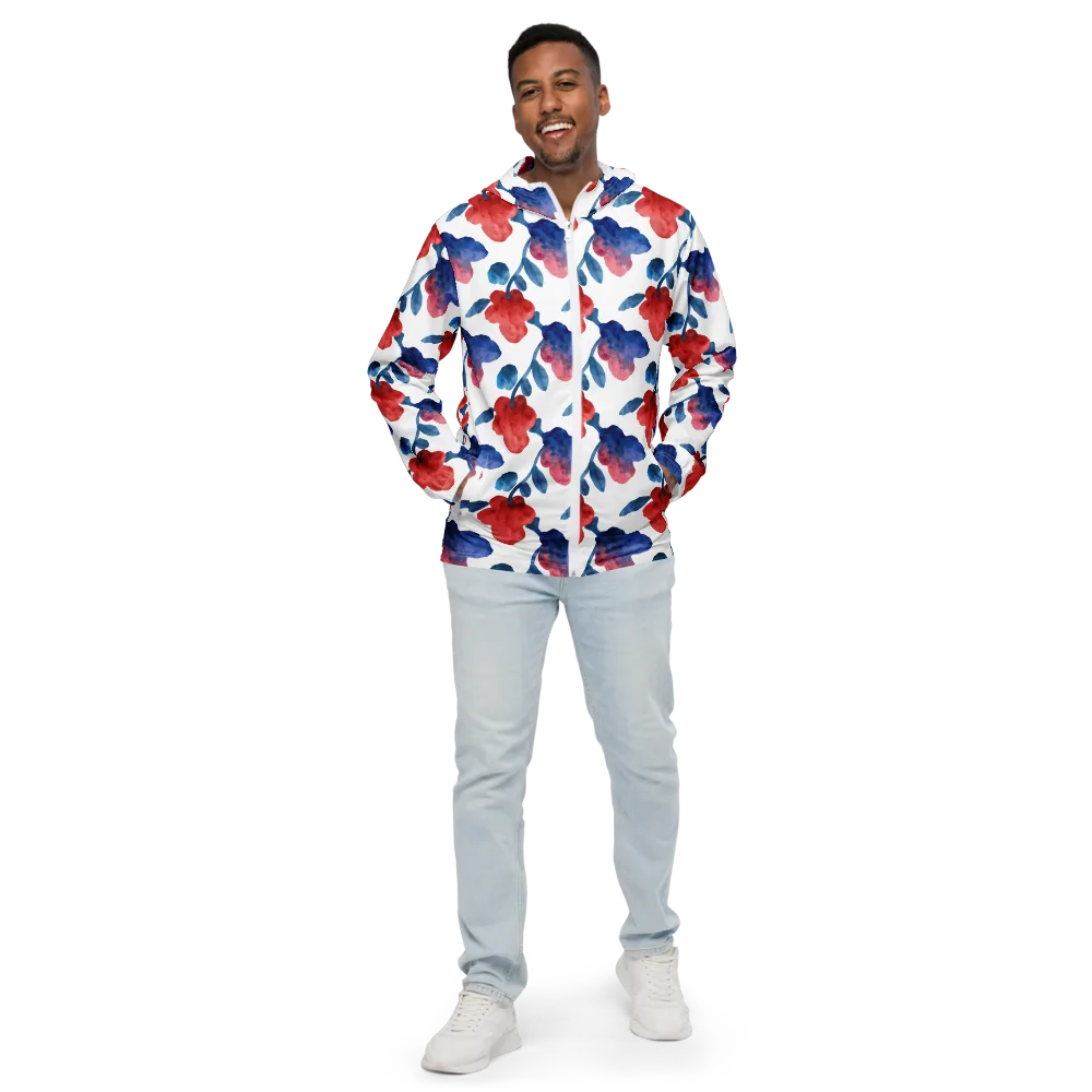 Blue Bloom Reverie on Men's Windbreaker — Front