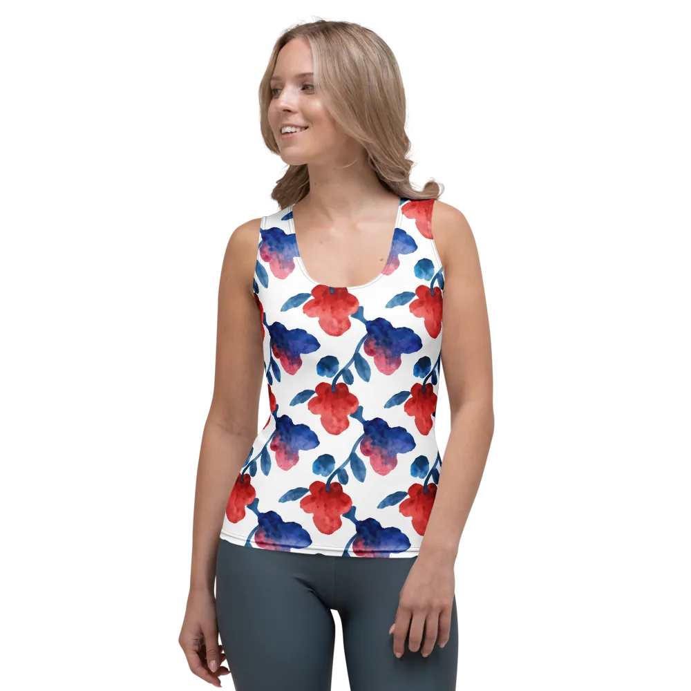 Blue Bloom Reverie on Women's Tank Top — Front