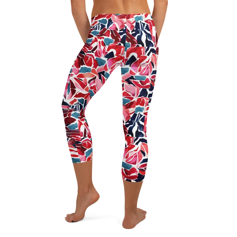 Petal Voltage on Capri Leggings — Back