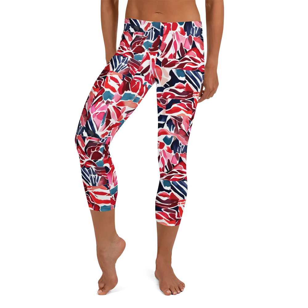 Petal Voltage on Capri Leggings — Front