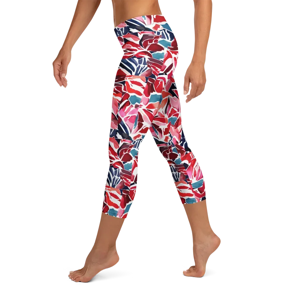 Petal Voltage on Capri Leggings — Left