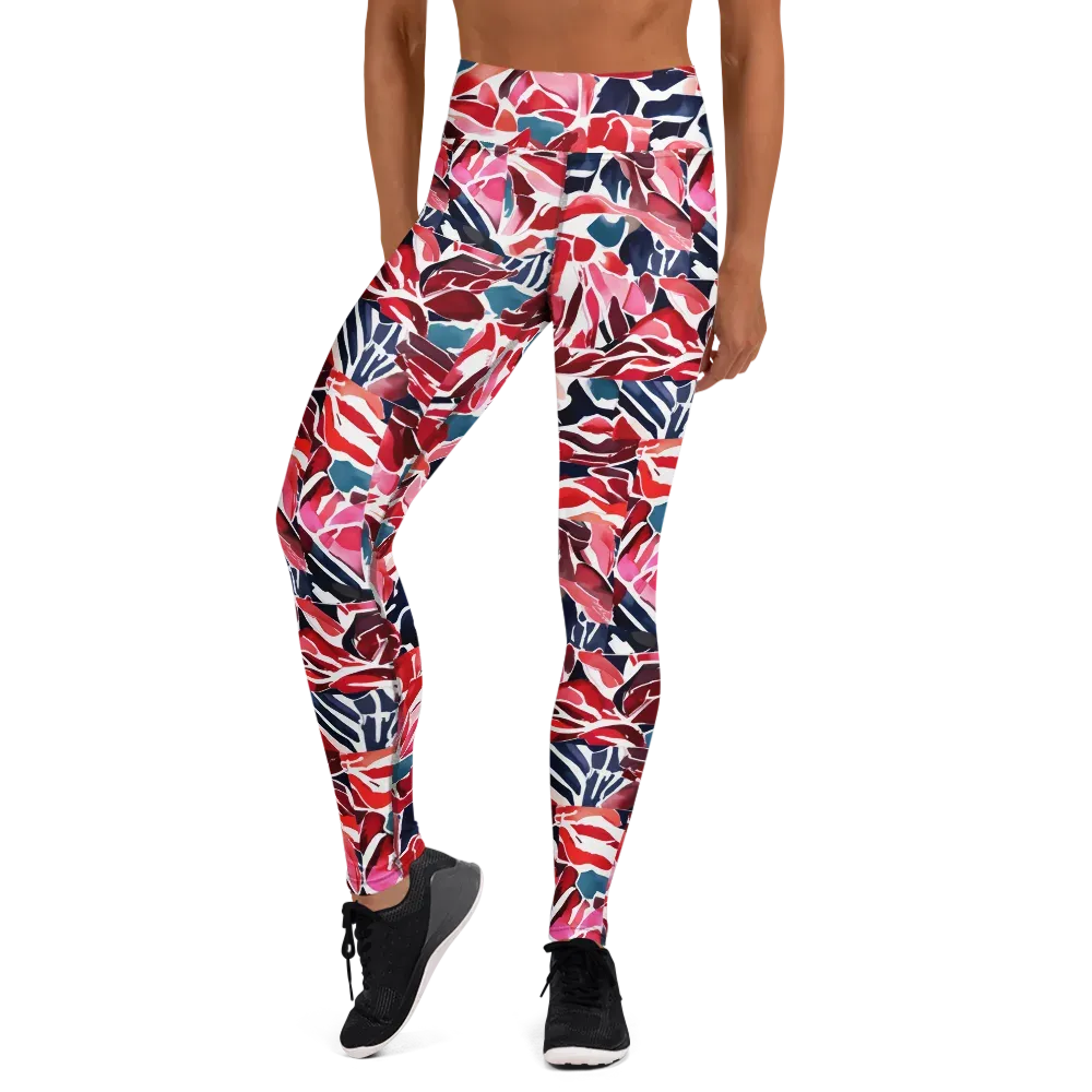 Petal Voltage on Yoga Leggings — Front