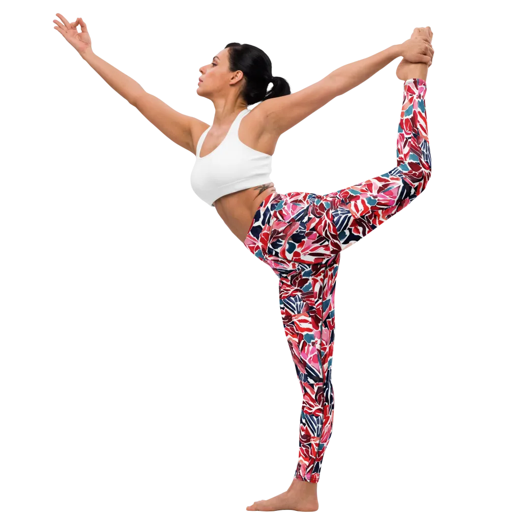 Petal Voltage on Yoga Leggings — Front waist