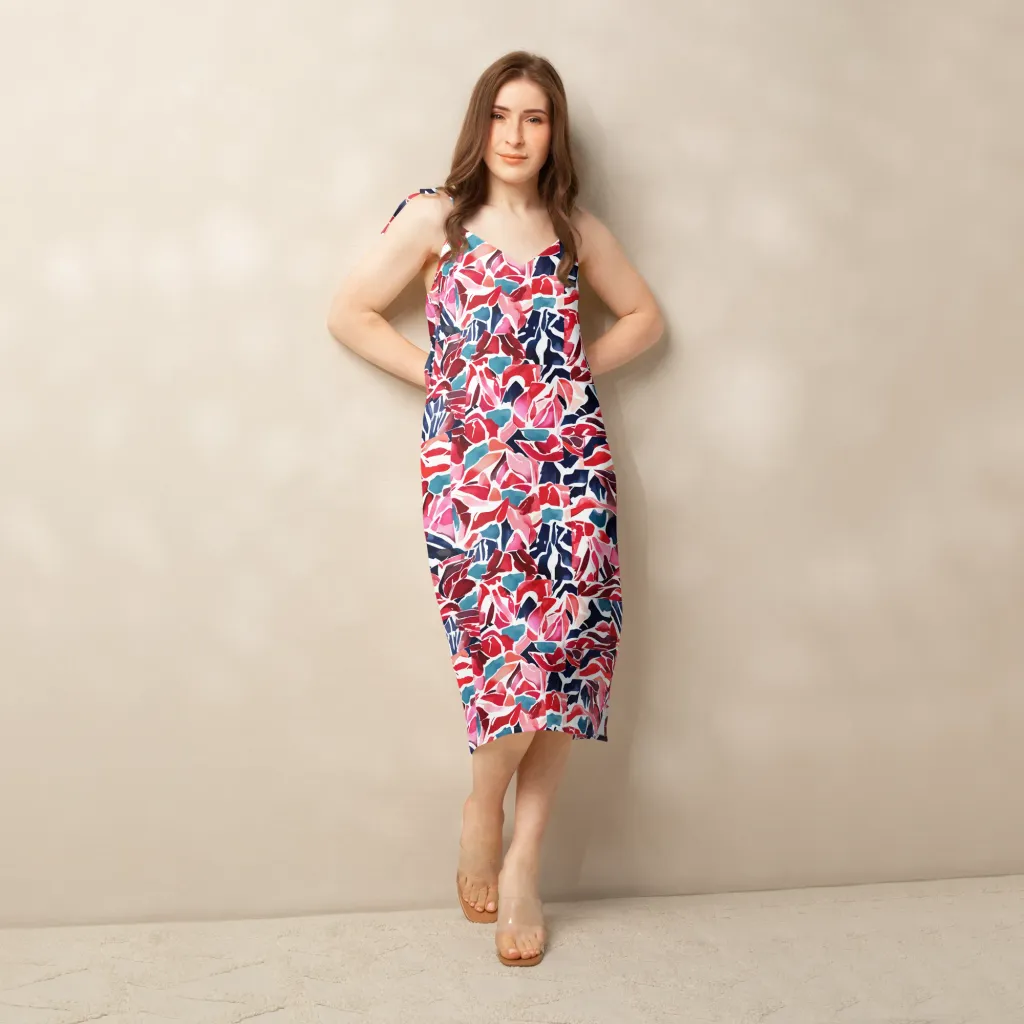 Petal Voltage on Slip Dress — Back print