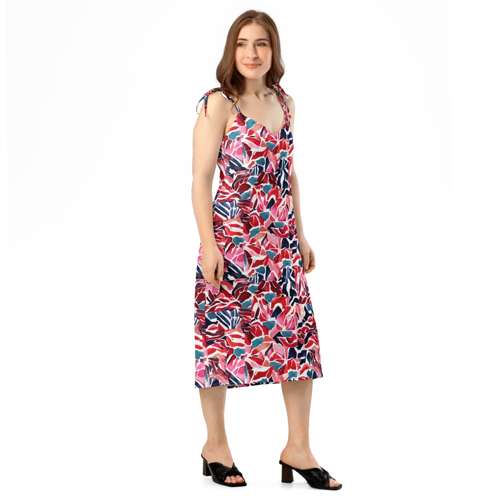 Petal Voltage on Slip Dress — Right Front