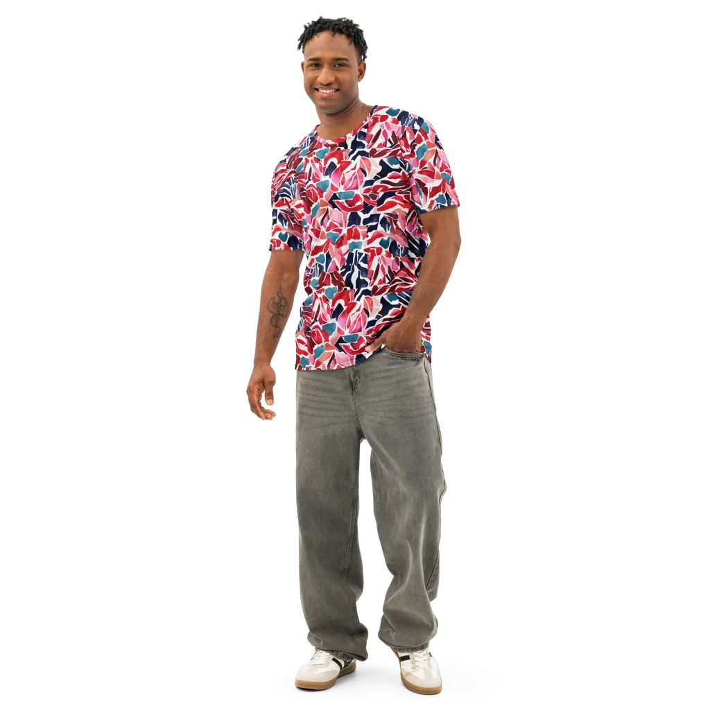 Petal Voltage on Men's Cotton Crew Neck T-Shirt — Front