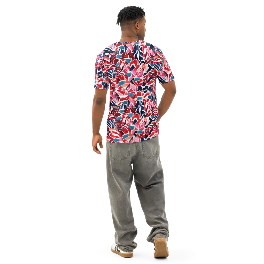 Petal Voltage on Men's Cotton Crew Neck T-Shirt — Back