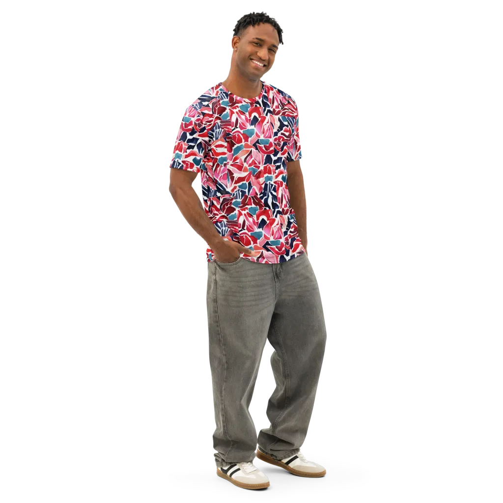 Petal Voltage on Men's Cotton Crew Neck T-Shirt — Right Front