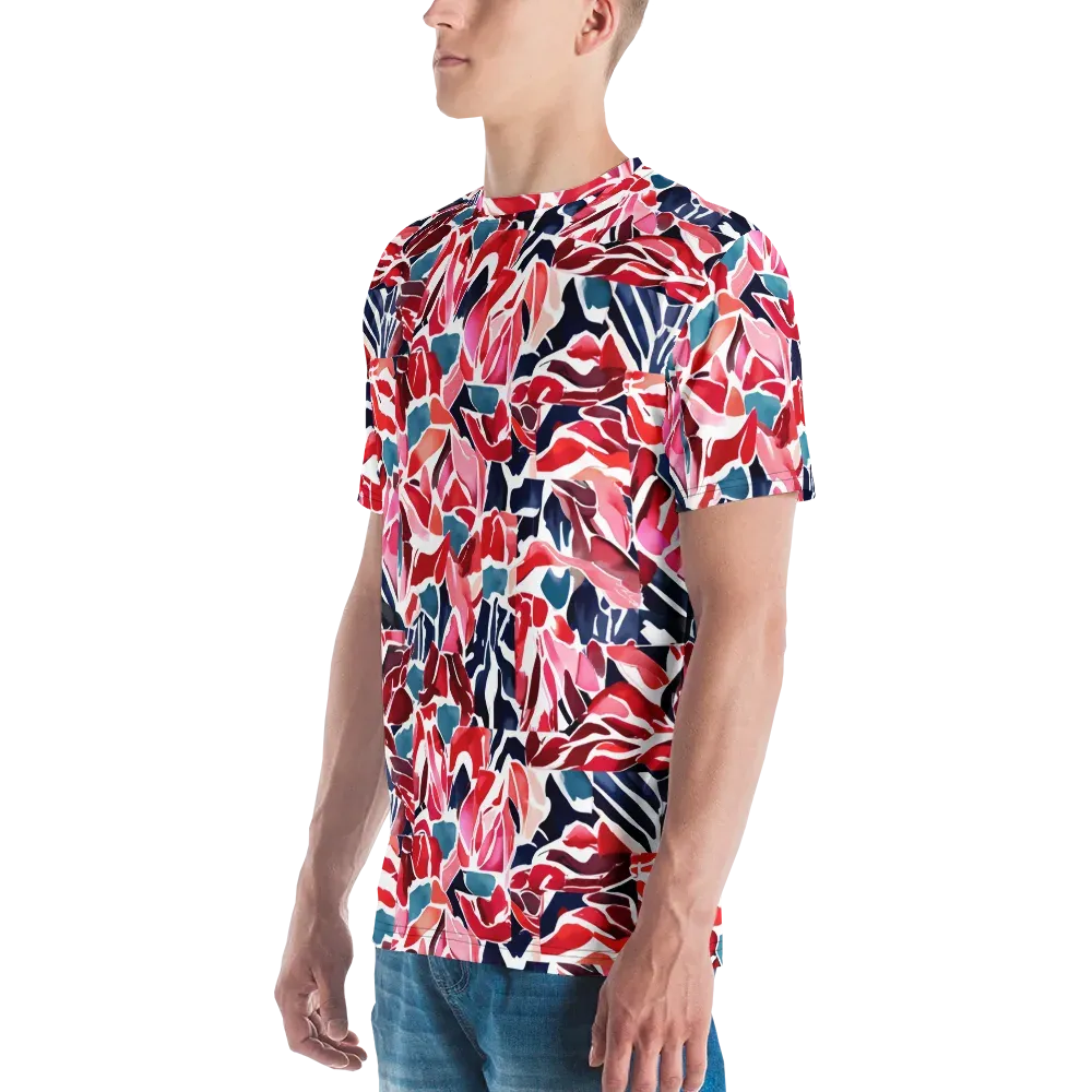 Petal Voltage on Men's Crew Neck T-Shirt — Left