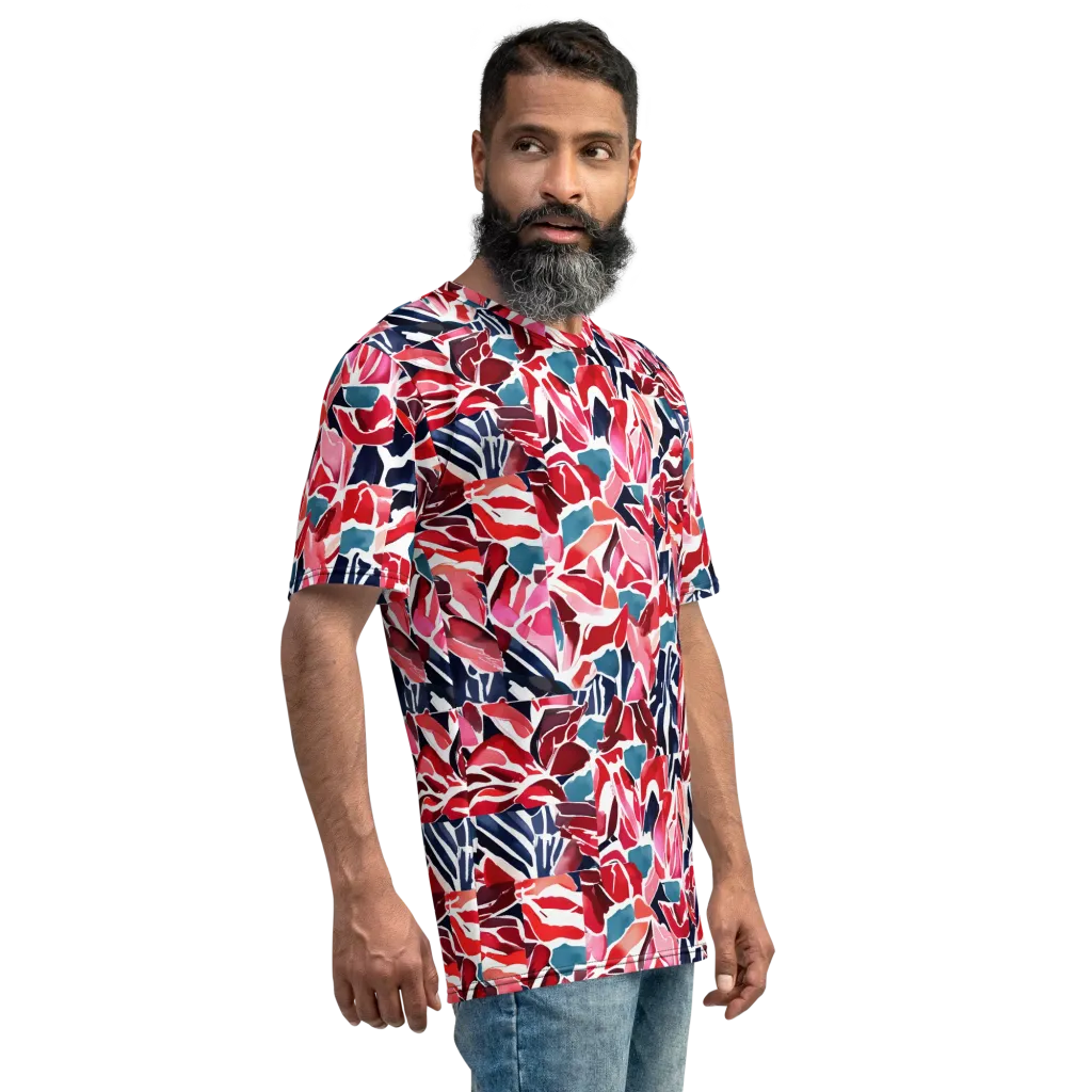 Petal Voltage on Men's Crew Neck T-Shirt — Right sleeve