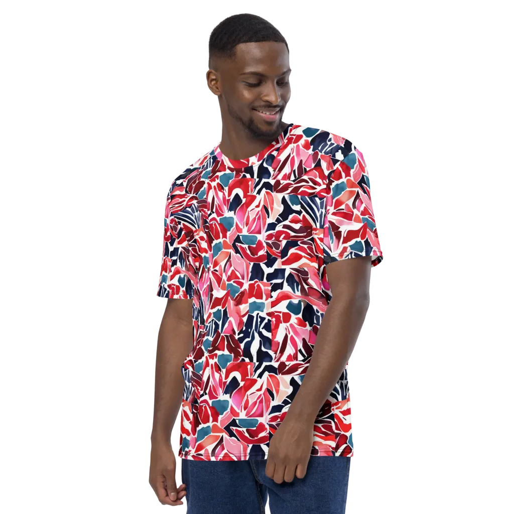 Petal Voltage on Men's Crew Neck T-Shirt — Left sleeve