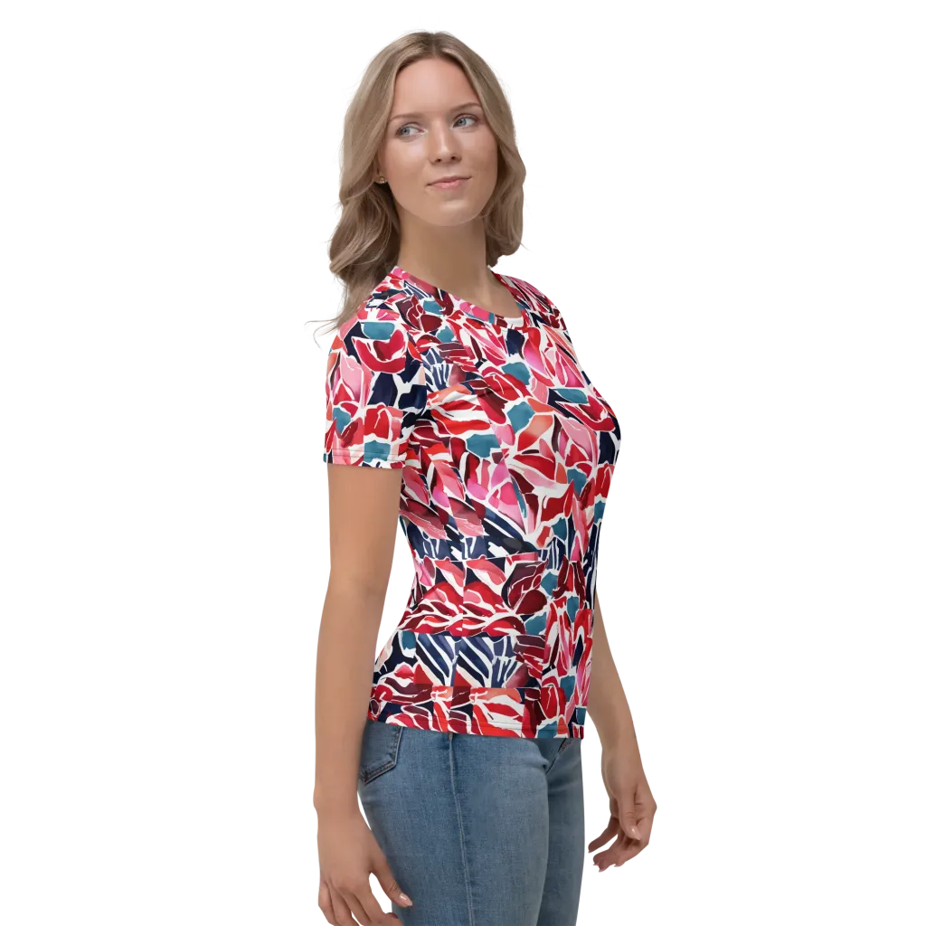 Petal Voltage on Women's Crew Neck T-Shirt — Right sleeve