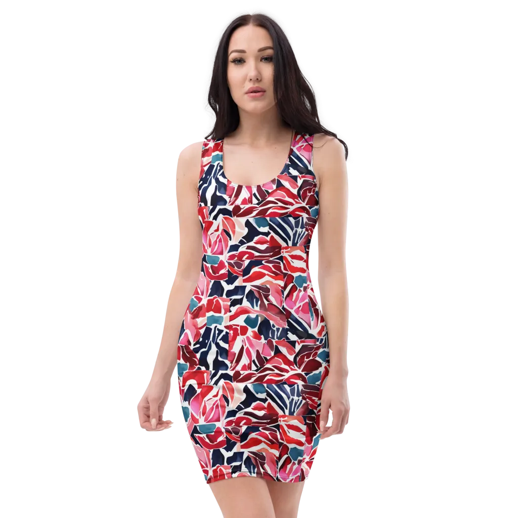 Petal Voltage on Bodycon Dress — Front