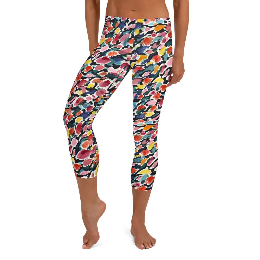 Painted Velocity on Capri Leggings — Front
