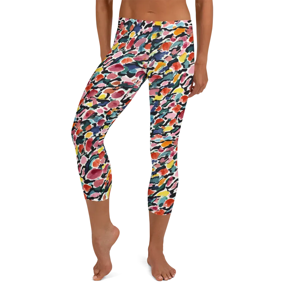 Painted Velocity on Capri Leggings — Front