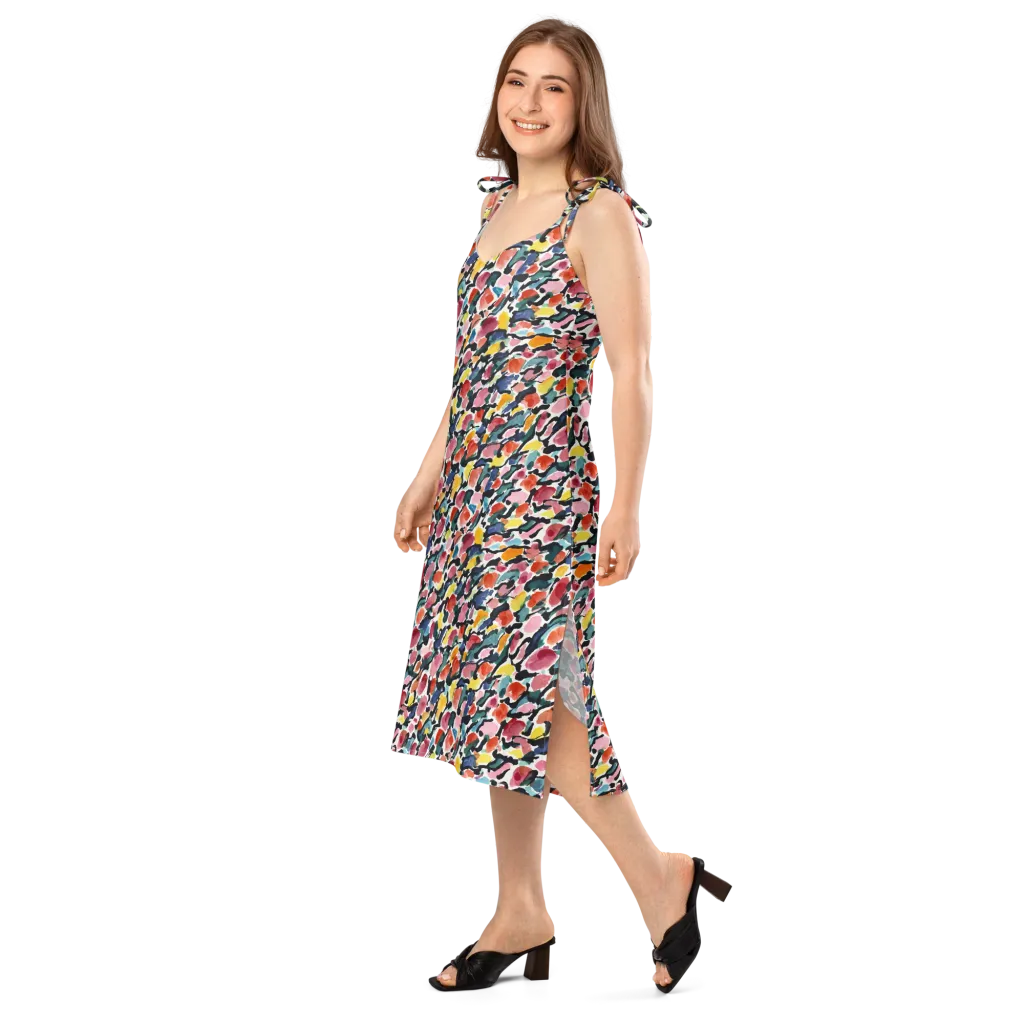 Painted Velocity on Slip Dress — Left Front