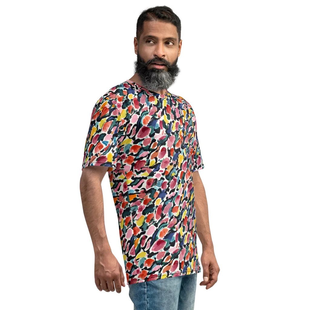Painted Velocity on Men's Crew Neck T-Shirt — Right sleeve