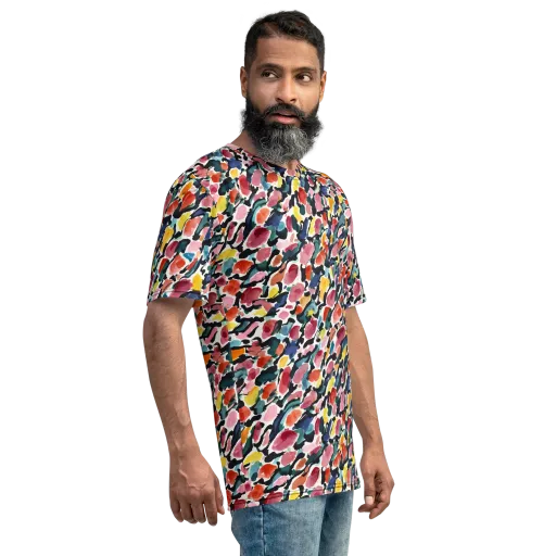 Painted Velocity on a Men's Crew Neck T-Shirt