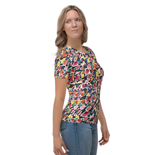 Painted Velocity on a Women's Crew Neck T-Shirt
