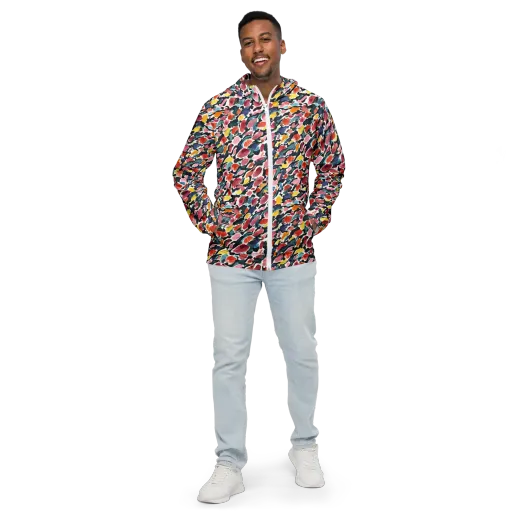 Painted Velocity on a Men's Windbreaker
