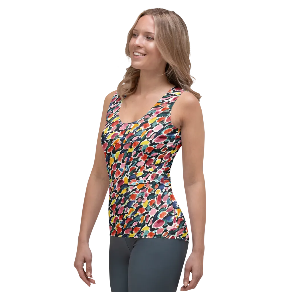 Painted Velocity on Women's Tank Top — Left Front