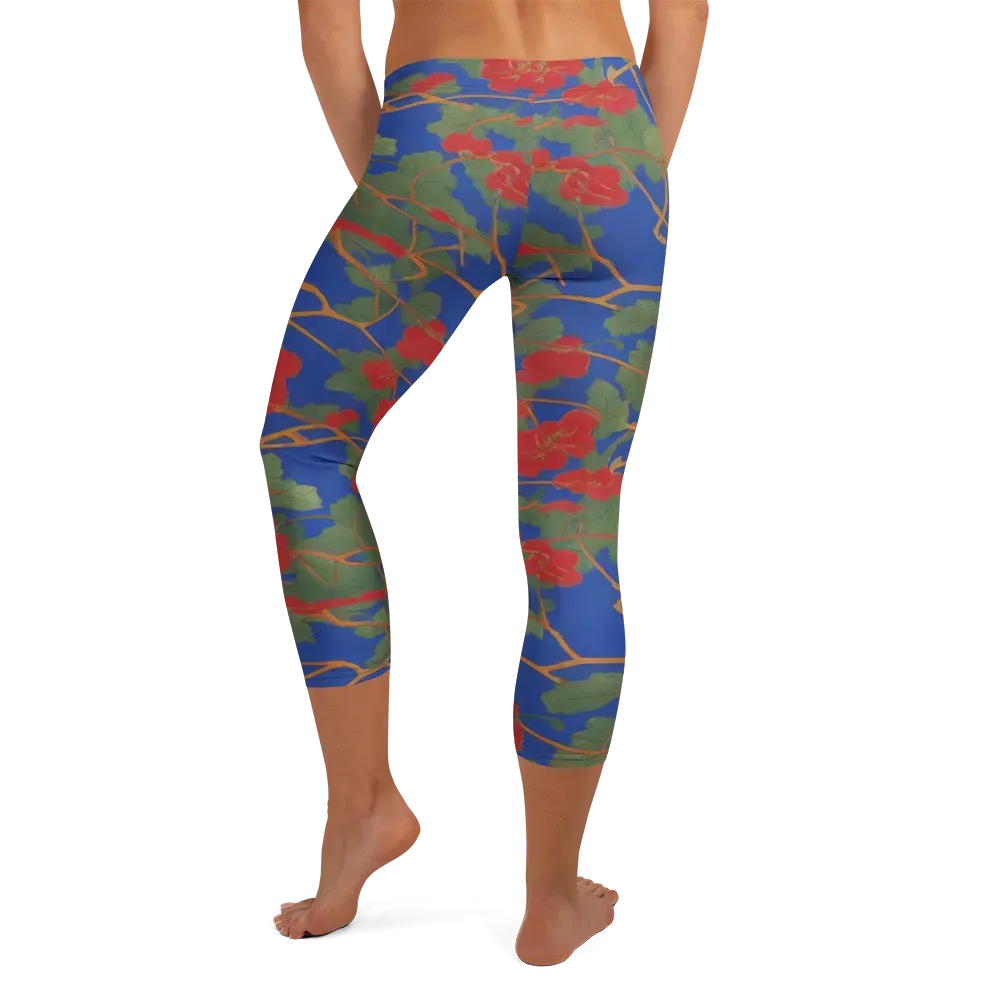 Scarlet Vine on Capri Leggings — Back