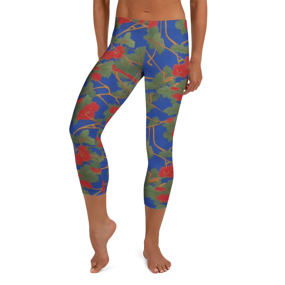 Scarlet Vine on Capri Leggings — Front