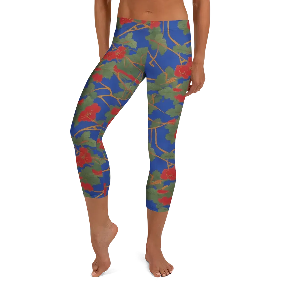 Scarlet Vine on Capri Leggings — Front