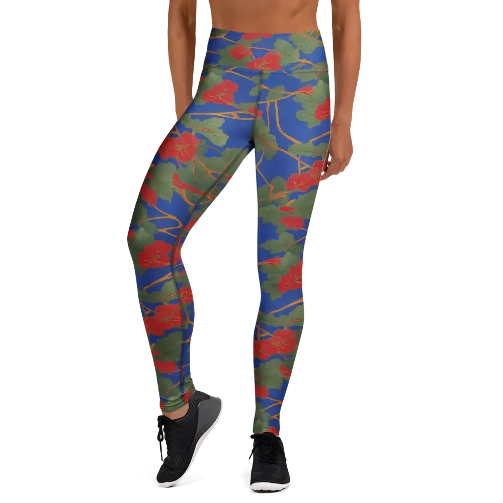 Scarlet Vine on Yoga Leggings — Front