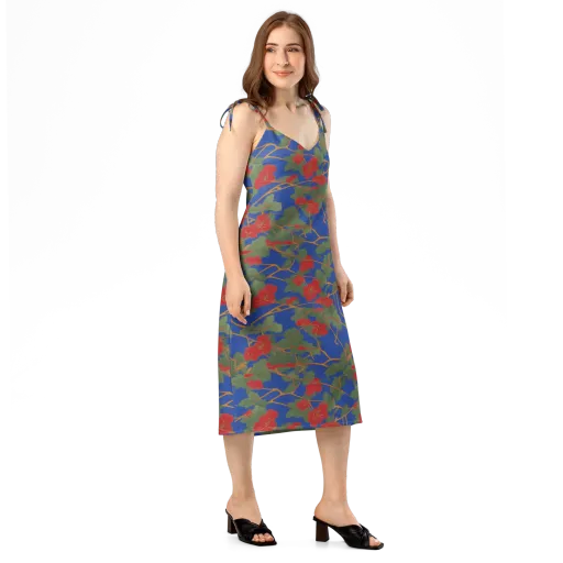 Scarlet Vine on a Slip Dress