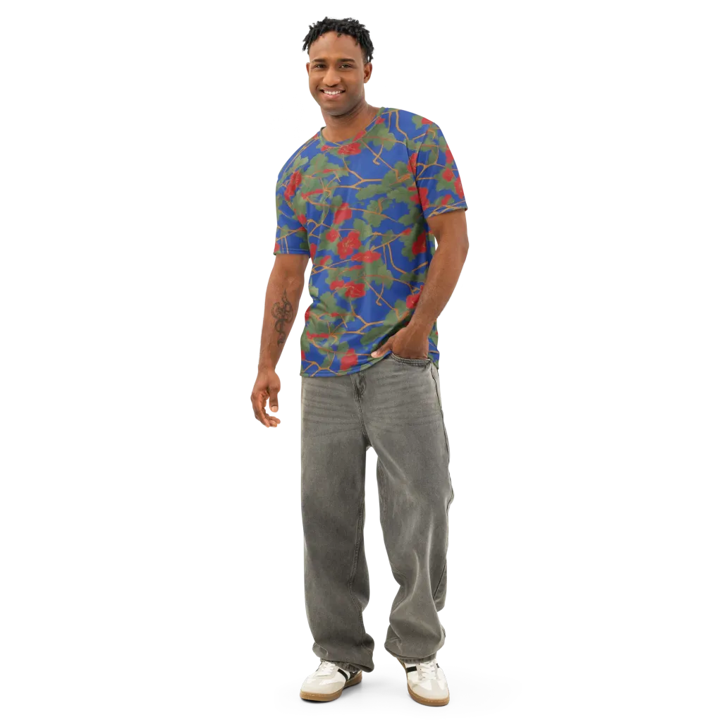 Scarlet Vine on Men's Cotton Crew Neck T-Shirt — Front