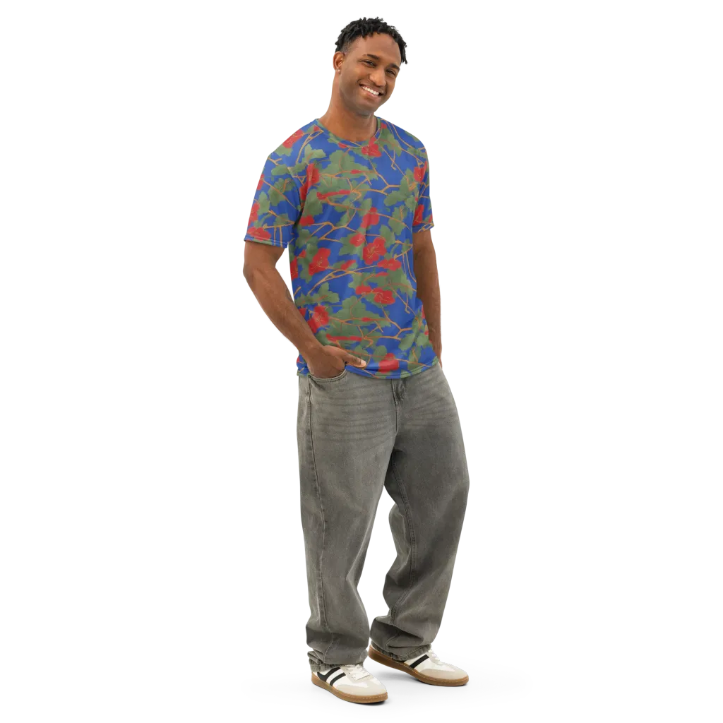 Scarlet Vine on Men's Cotton Crew Neck T-Shirt — Right Front