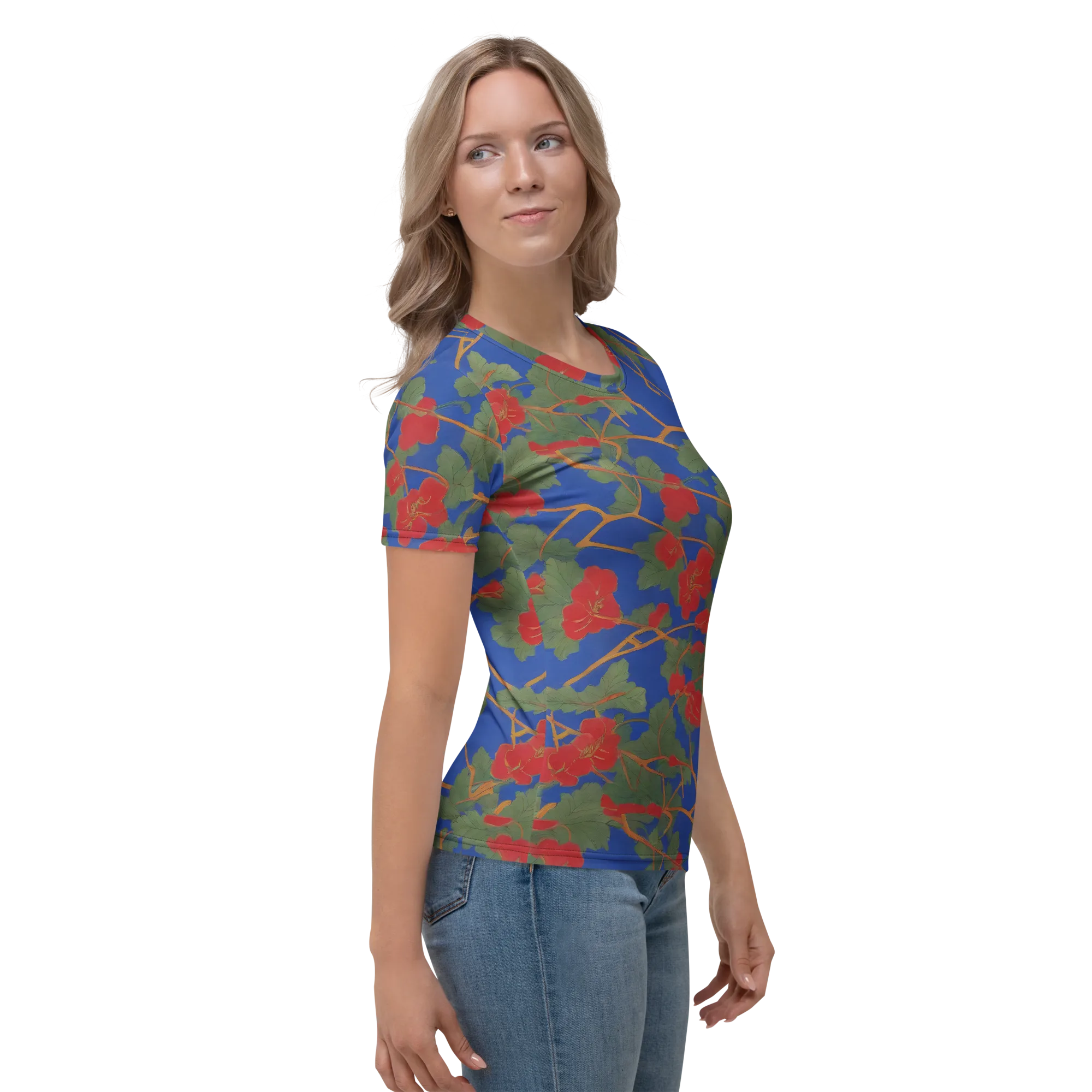 Scarlet Vine on Women's Crew Neck T-Shirt — Right sleeve