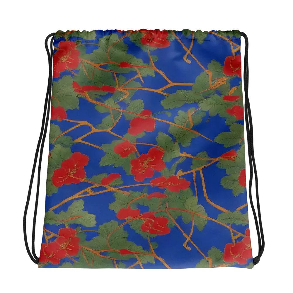 Scarlet Vine on Drawstring Bag — Mockup