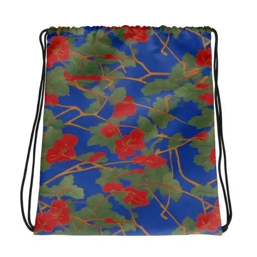 Scarlet Vine on a Drawstring Bag