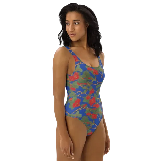 Scarlet Vine on a One-Piece Swimsuit