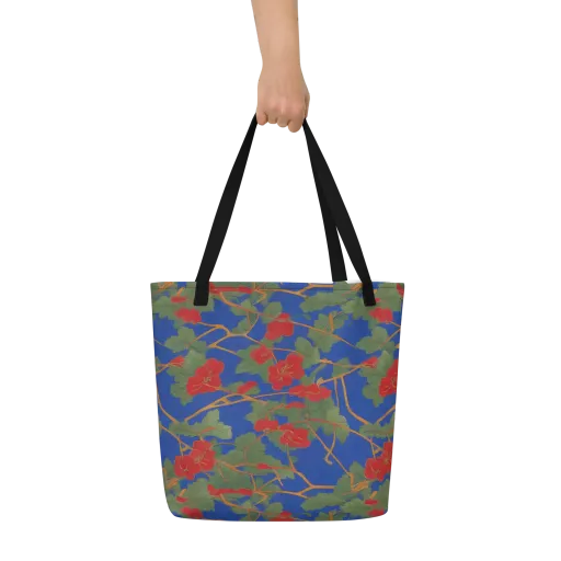 Scarlet Vine on a Large Tote Bag W/ Pocket