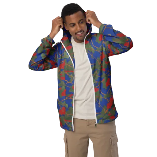 Scarlet Vine on a Men's Windbreaker