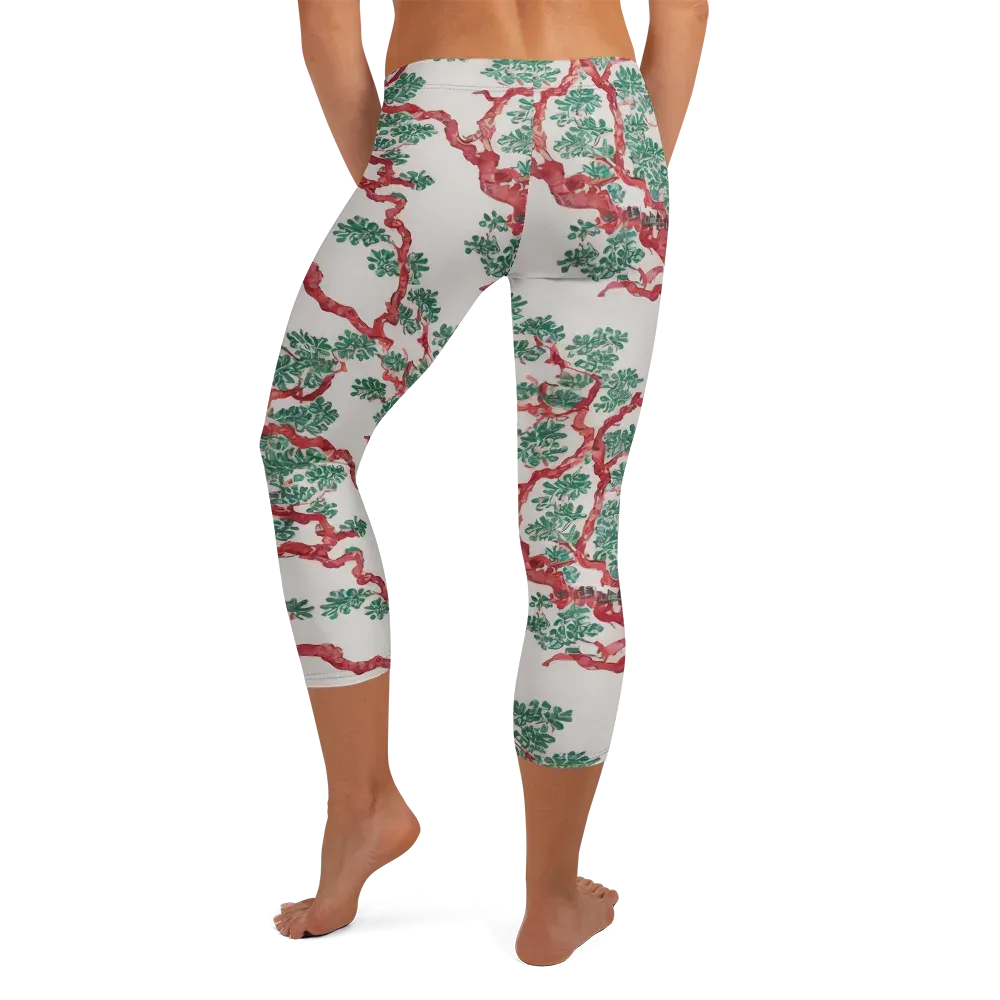 Coral Canopy on Capri Leggings — Back