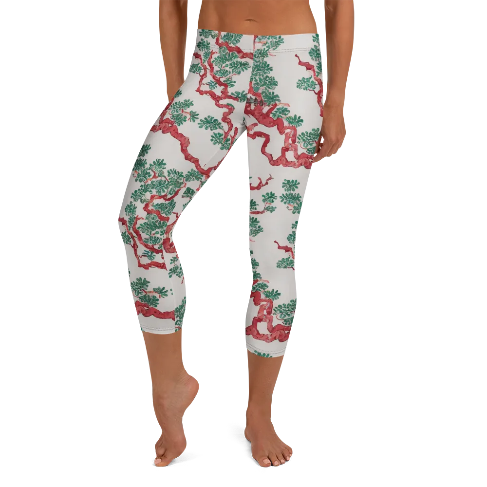 Coral Canopy on Capri Leggings — Front