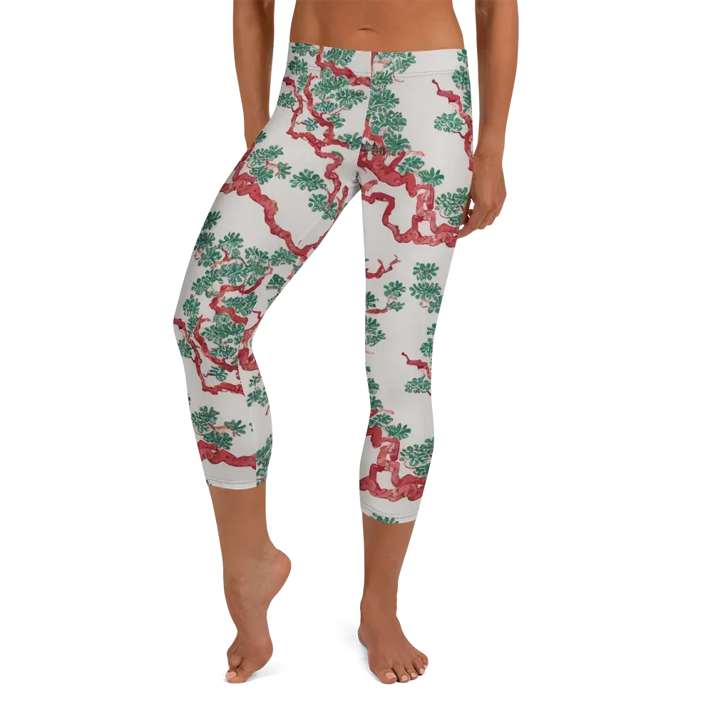 Coral Canopy on Capri Leggings — Front