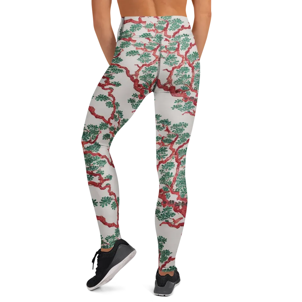 Coral Canopy on Yoga Leggings — Back