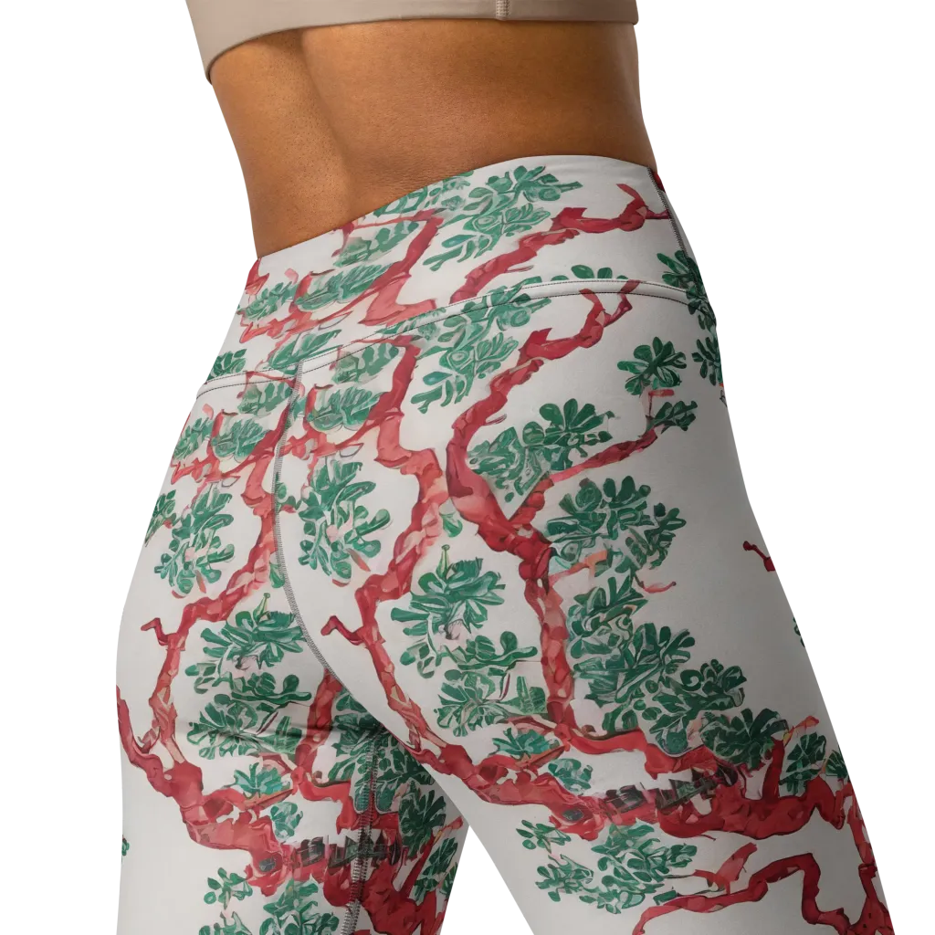 Coral Canopy on Yoga Leggings — Back 2