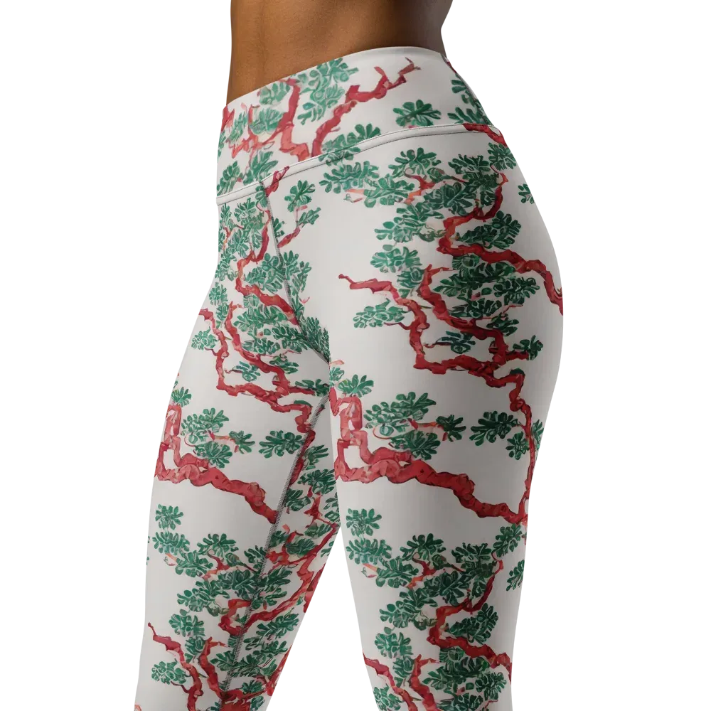 Coral Canopy on Yoga Leggings — Back waist