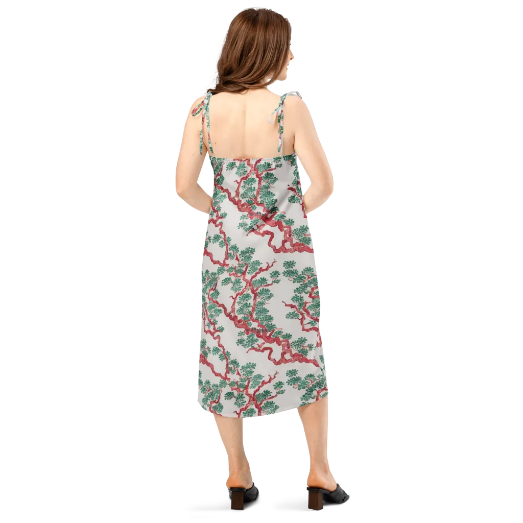 Coral Canopy on Slip Dress — Back